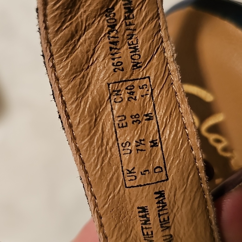 Clarks artisan Amelia Roma navy patten leather wedge sandal womans size 7.5 new - Picture 7 of 8
